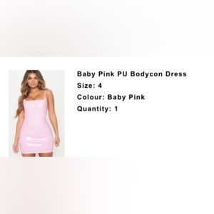 NWT baby pink bodycon dress from prettylittlething